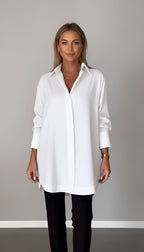Romane | Women's Oversized Cotton Shirt, Button-Front Blouse | My Sweet Wardrobe