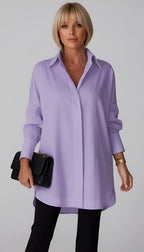 Romane | Women's Oversized Cotton Shirt, Button-Front Blouse | My Sweet Wardrobe