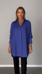Romane | Women's Oversized Cotton Shirt, Button-Front Blouse | My Sweet Wardrobe