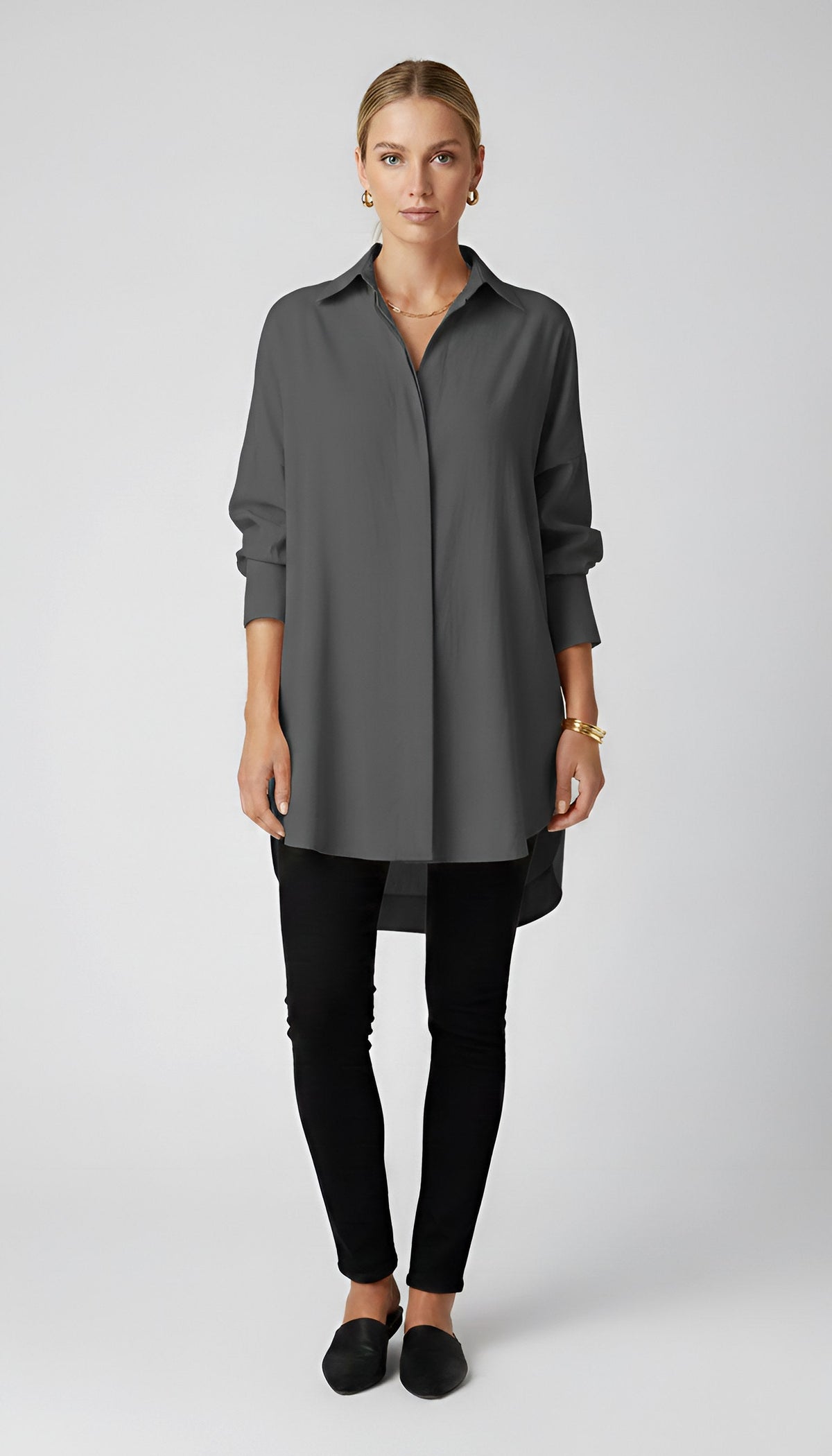 Romane | Women's Oversized Cotton Shirt, Button-Front Blouse | My Sweet Wardrobe