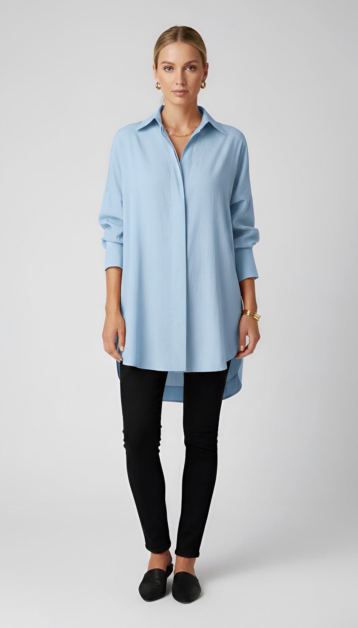 Romane | Women's Oversized Cotton Shirt, Button-Front Blouse | My Sweet Wardrobe