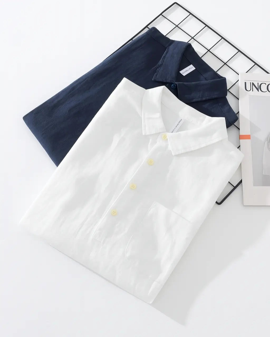 Rory | Men's Cotton-Linen Popover Shirt, Half-Button Relaxed Shirt | My Sweet Wardrobe