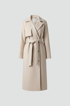 Roseline | Women's Double-Breasted Long Coat, Tailored Autumn Coat | My Sweet Wardrobe | Chocolate