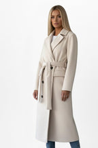 Roseline | Women's Double-Breasted Long Coat, Tailored Autumn Coat | My Sweet Wardrobe | Brown