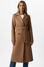 Roseline | Women's Double-Breasted Long Coat, Tailored Autumn Coat | My Sweet Wardrobe