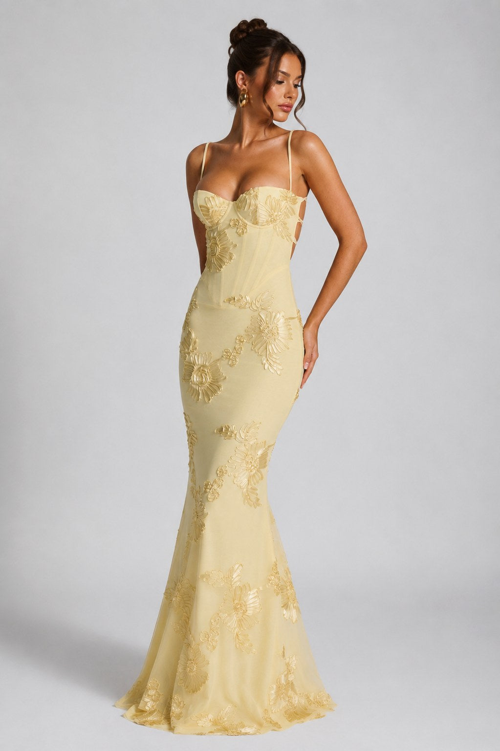 Rosie | Women's Floral Corset Maxi Dress, Sculpted Occasion Dress | My Sweet Wardrobe