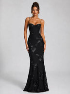 Rosie | Women's Floral Corset Maxi Dress, Sculpted Occasion Dress | My Sweet Wardrobe
