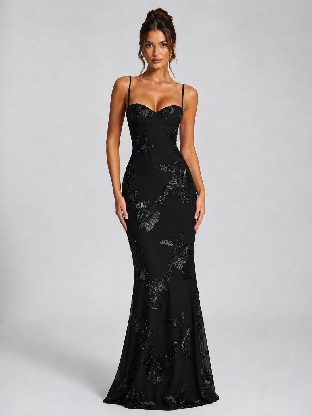 Rosie | Women's Floral Corset Maxi Dress, Sculpted Occasion Dress | My Sweet Wardrobe
