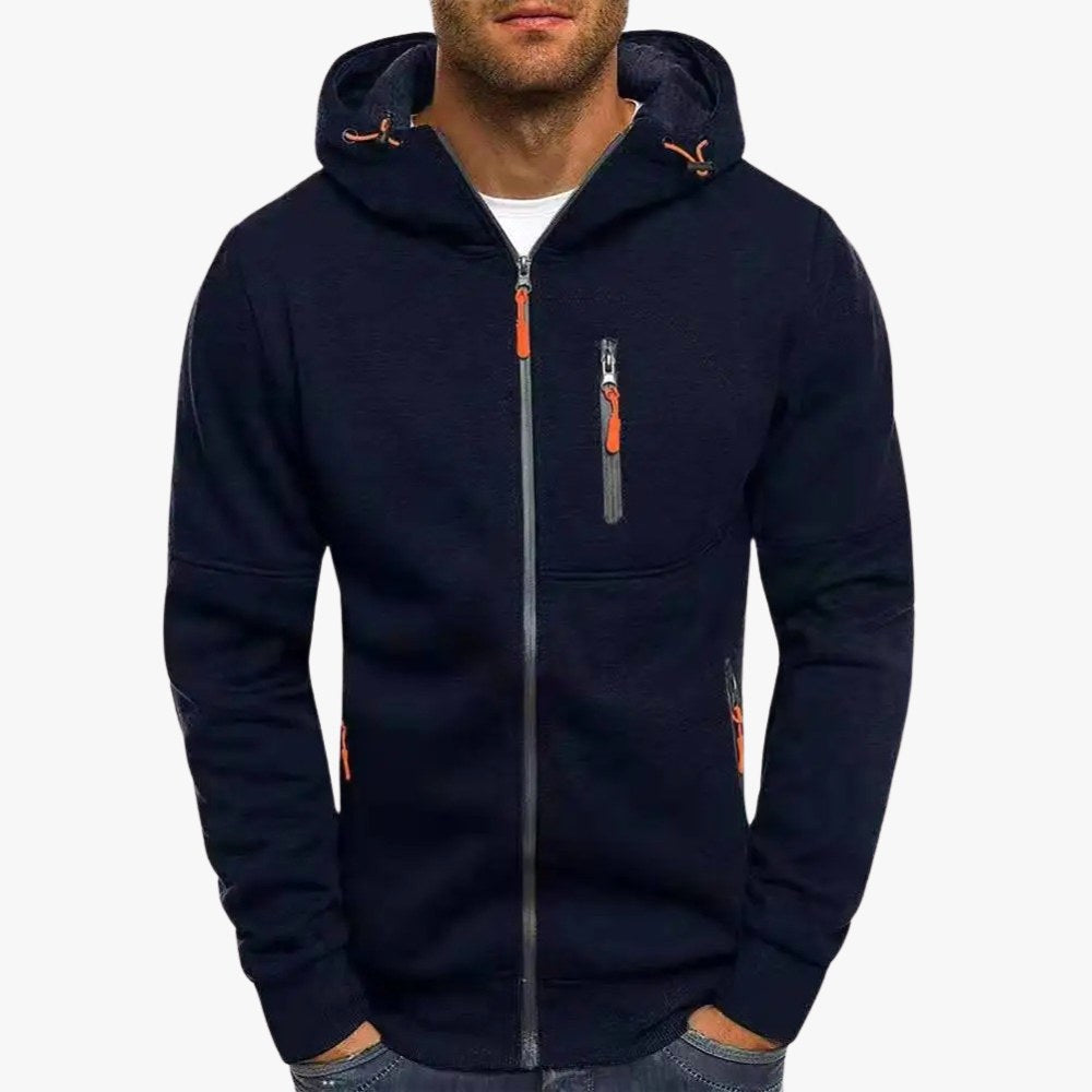 Ross | Men's Zip-Up Hoodie, Relaxed-Fit Autumn Jumper | My Sweet Wardrobe