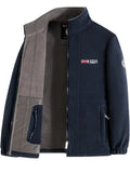 Rudolf | Men's Fleece Jacket with Collar, Outdoor Fleece Jacket | My Sweet Wardrobe | Dark Blue