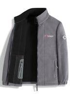 Rudolf | Men's Fleece Jacket with Collar, Outdoor Fleece Jacket | My Sweet Wardrobe | Red