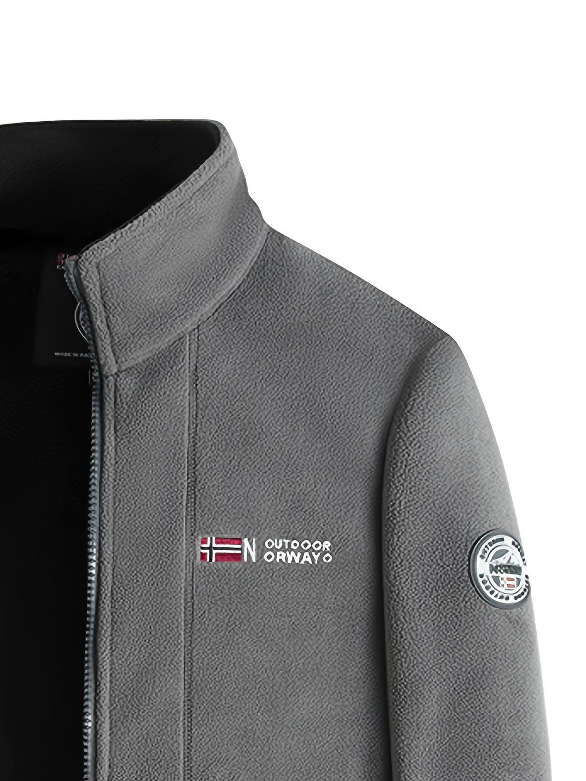 Rudolf | Men's Fleece Jacket with Collar, Outdoor Fleece Jacket | My Sweet Wardrobe | Khaki