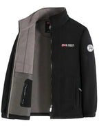 Rudolf | Men's Fleece Jacket with Collar, Outdoor Fleece Jacket | My Sweet Wardrobe | Khaki