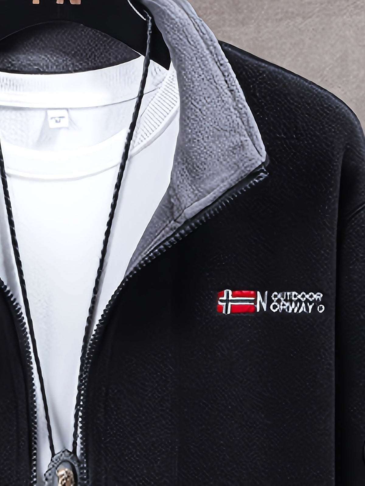 Rudolf | Men's Fleece Jacket with Collar, Outdoor Fleece Jacket | My Sweet Wardrobe | Khaki
