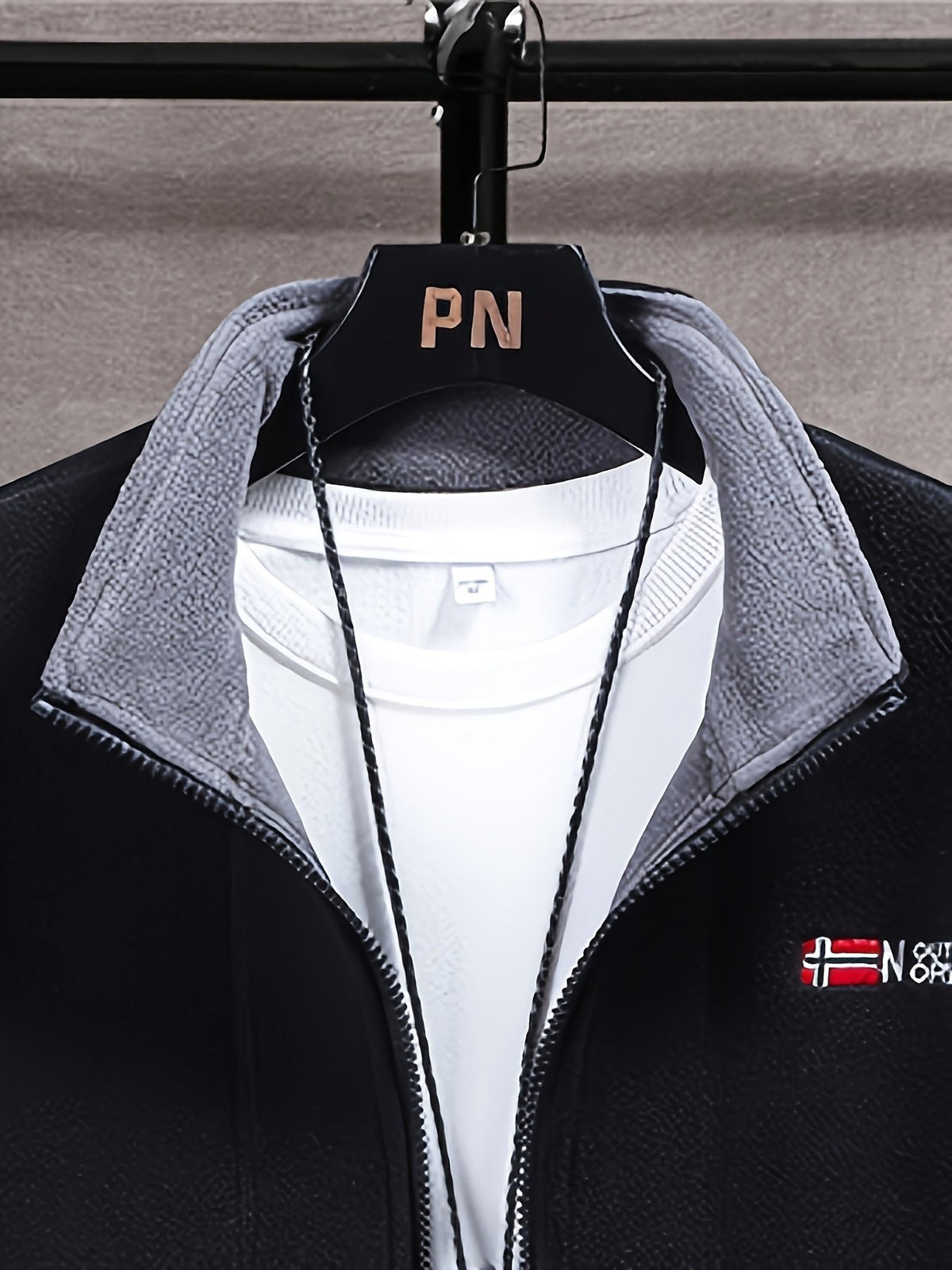 Rudolf | Men's Fleece Jacket with Collar, Outdoor Fleece Jacket | My Sweet Wardrobe | Grey