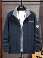 Rudolf | Men's Fleece Jacket with Collar, Outdoor Fleece Jacket | My Sweet Wardrobe | Grey
