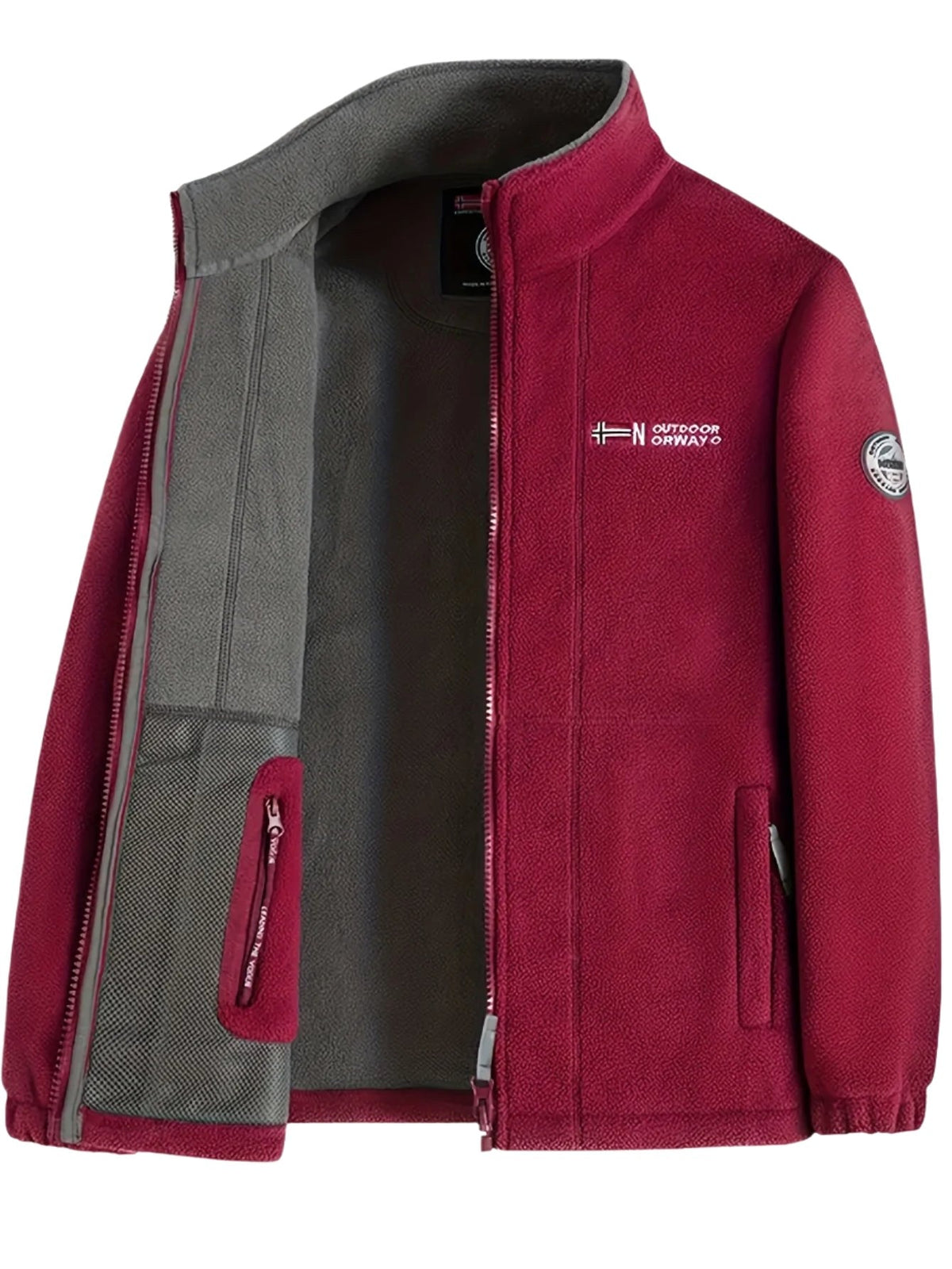 Rudolf | Men's Fleece Jacket with Collar, Outdoor Fleece Jacket | My Sweet Wardrobe | Black