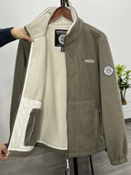 Rudolf | Men's Fleece Jacket with Collar, Outdoor Fleece Jacket | My Sweet Wardrobe | Dark Blue