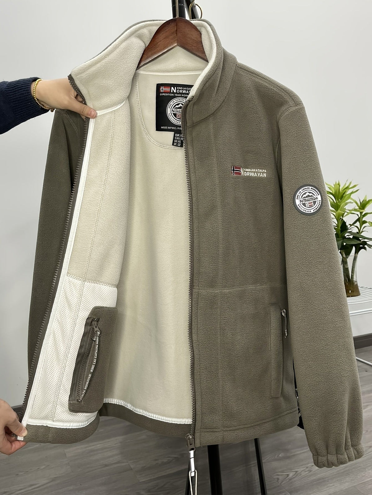 Rudolf | Men's Fleece Jacket with Collar, Outdoor Fleece Jacket | My Sweet Wardrobe | Dark Blue