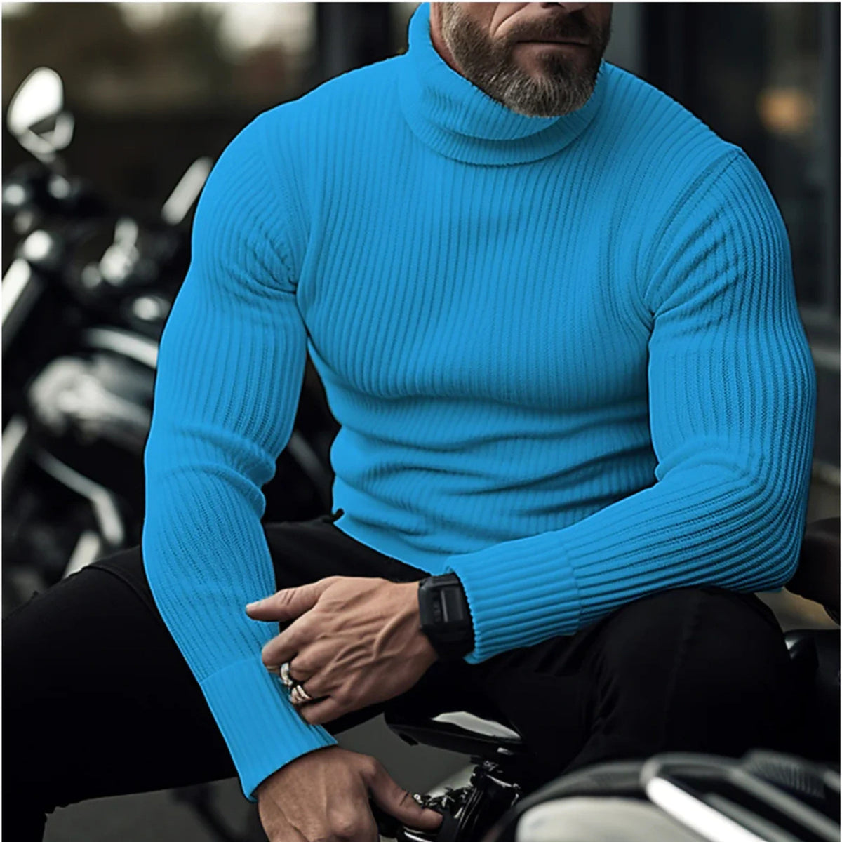 Rupert | Men's Roll-Neck Jumper, Structured Turtle-Neck Jumper | My Sweet Wardrobe