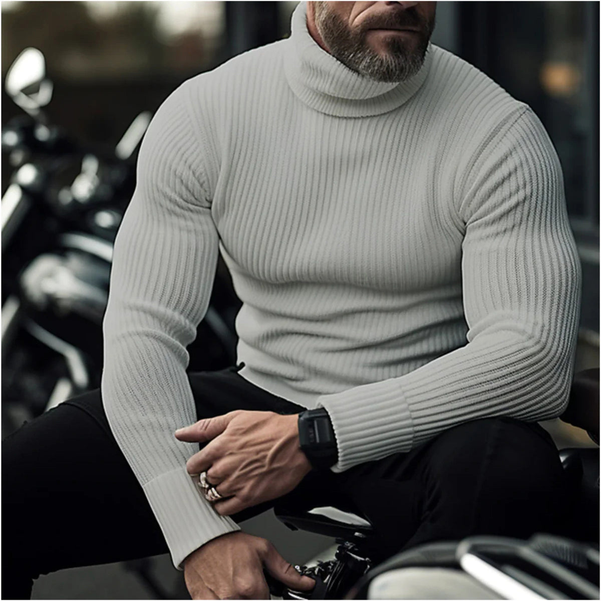 Rupert | Men's Roll-Neck Jumper, Structured Turtle-Neck Jumper | My Sweet Wardrobe