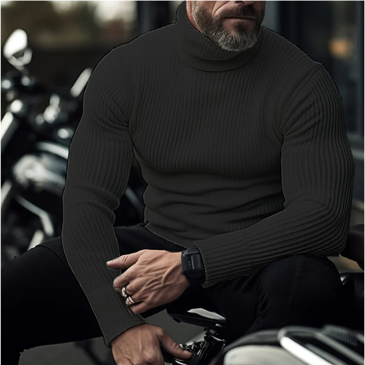 Rupert | Men's Roll-Neck Jumper, Structured Turtle-Neck Jumper | My Sweet Wardrobe
