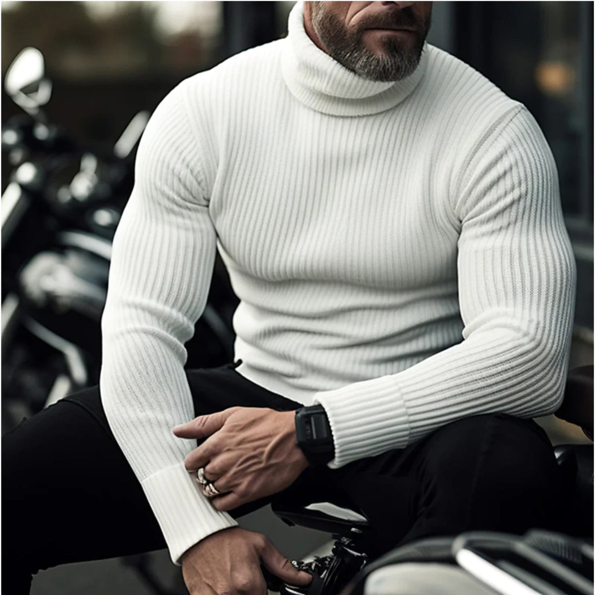 Rupert | Men's Roll-Neck Jumper, Structured Turtle-Neck Jumper | My Sweet Wardrobe