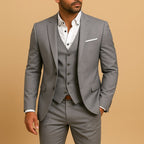 Ryan | Men's Slim Fit Three-Piece Suit with Waistcoat, Tailored Trouser Suit | My Sweet Wardrobe | Grey