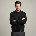 Ryan | Men's Suede Bomber Jacket, Tailored Autumn Jacket | Dressific