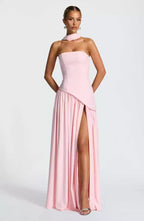 Sabine | Women's Strapless Maxi Dress with Leg Split, Formal Wedding Guest Dress | My Sweet Wardrobe
