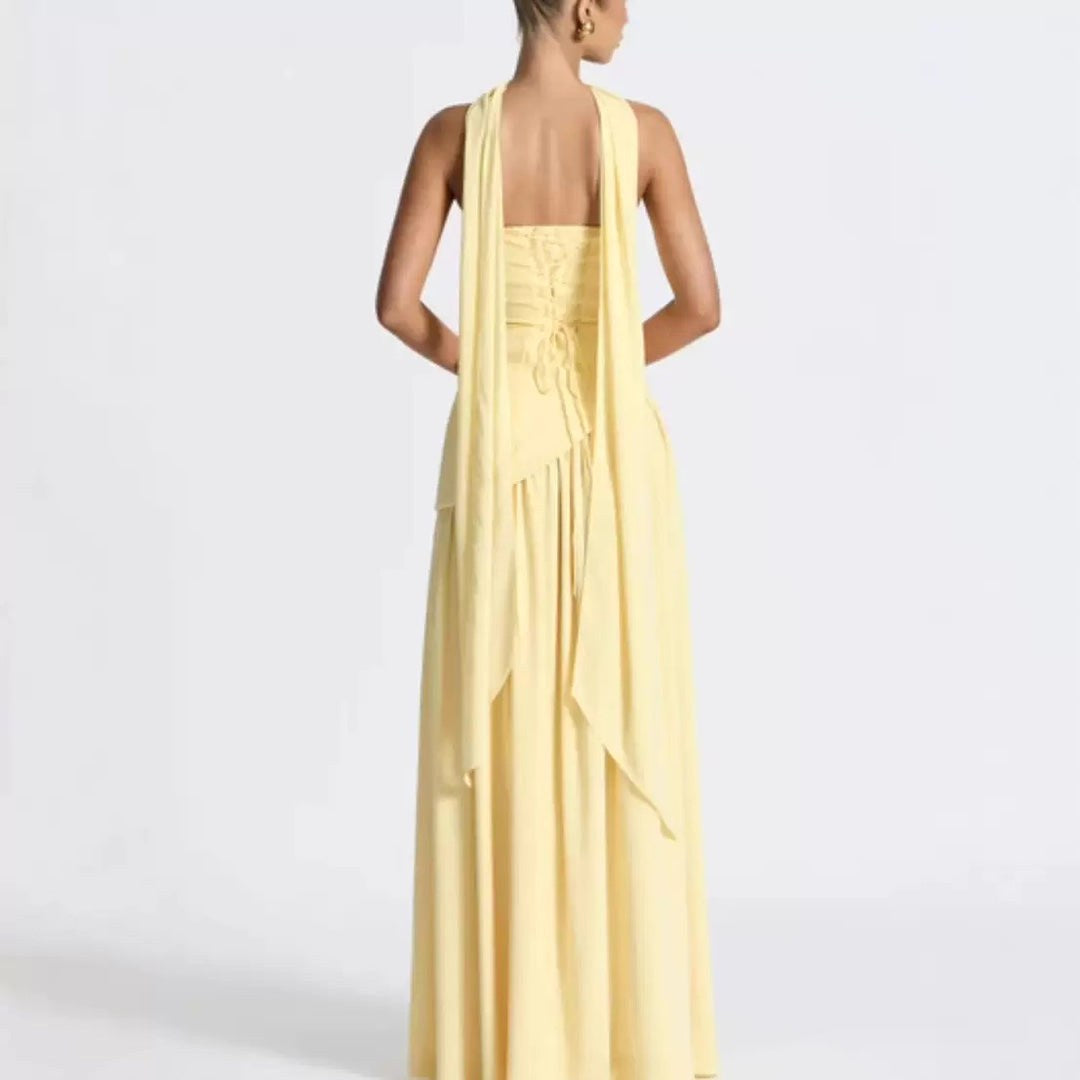 Sabine | Women's Strapless Maxi Dress with Leg Split, Formal Wedding Guest Dress | My Sweet Wardrobe | Pink