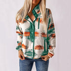 Sandra | Women's Button-Up Jacket, Structured Midweight Jacket | My Sweet Wardrobe | Green