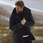 Sawyer | Men's Shearling Collar Overcoat, Tailored Winter Coat | My Sweet Wardrobe