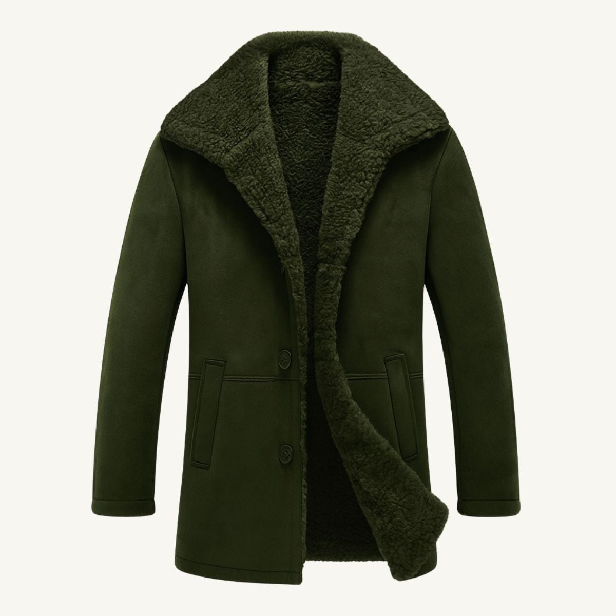 Sawyer | Men's Shearling Collar Overcoat, Tailored Winter Coat | My Sweet Wardrobe