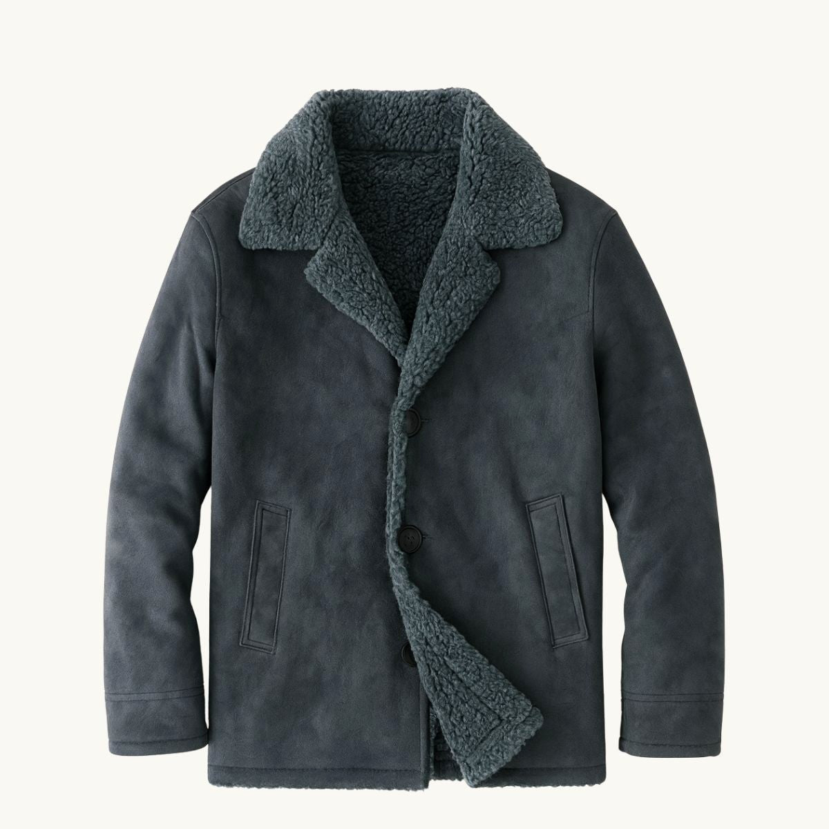 Sawyer | Men's Shearling Collar Overcoat, Tailored Winter Coat | My Sweet Wardrobe