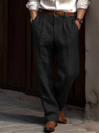 Sean | Men's Classic Pleated Trousers, Comfortable Dress Trousers | My Sweet Wardrobe