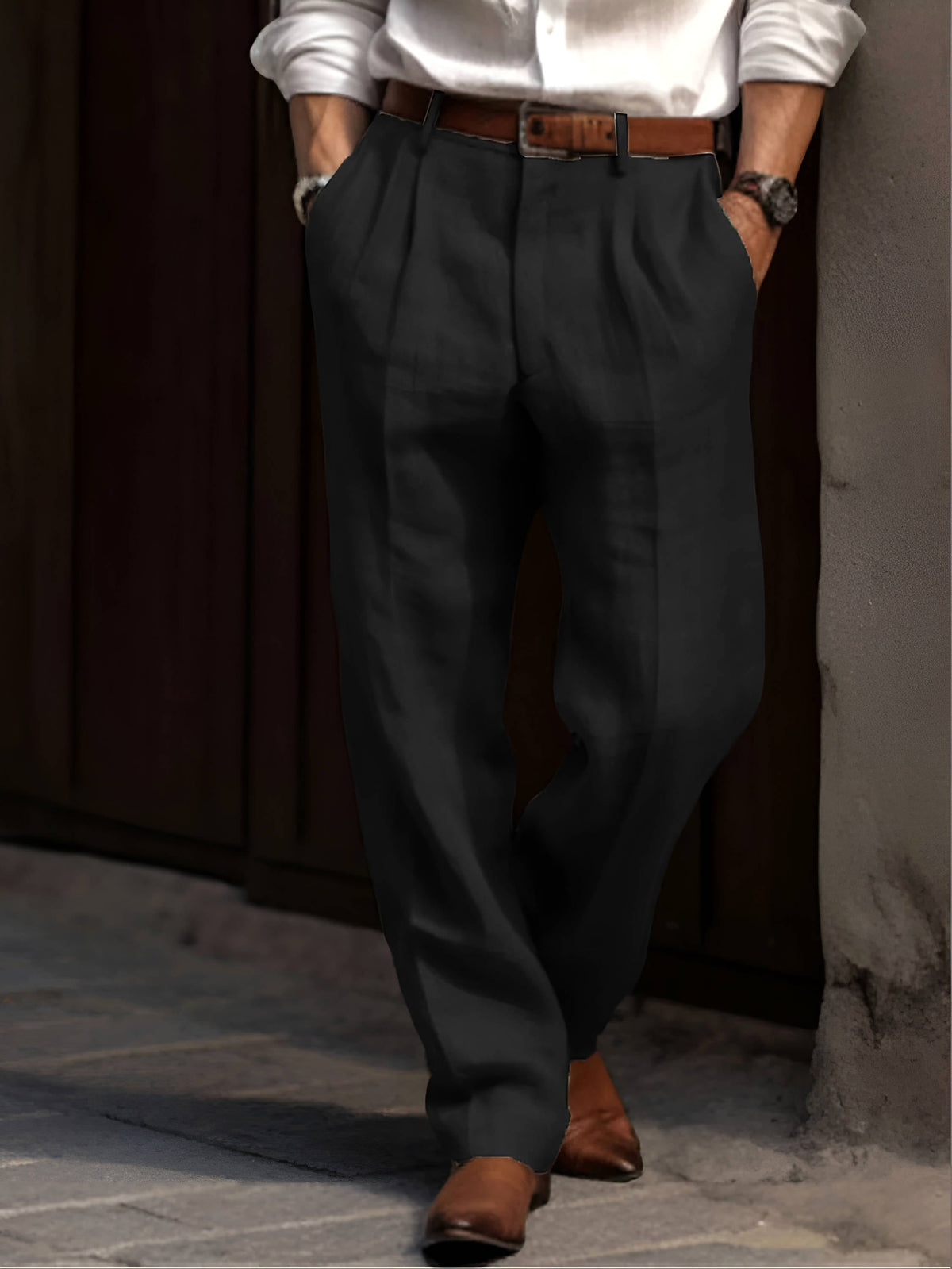 Sean | Men's Classic Pleated Trousers, Comfortable Dress Trousers | My Sweet Wardrobe
