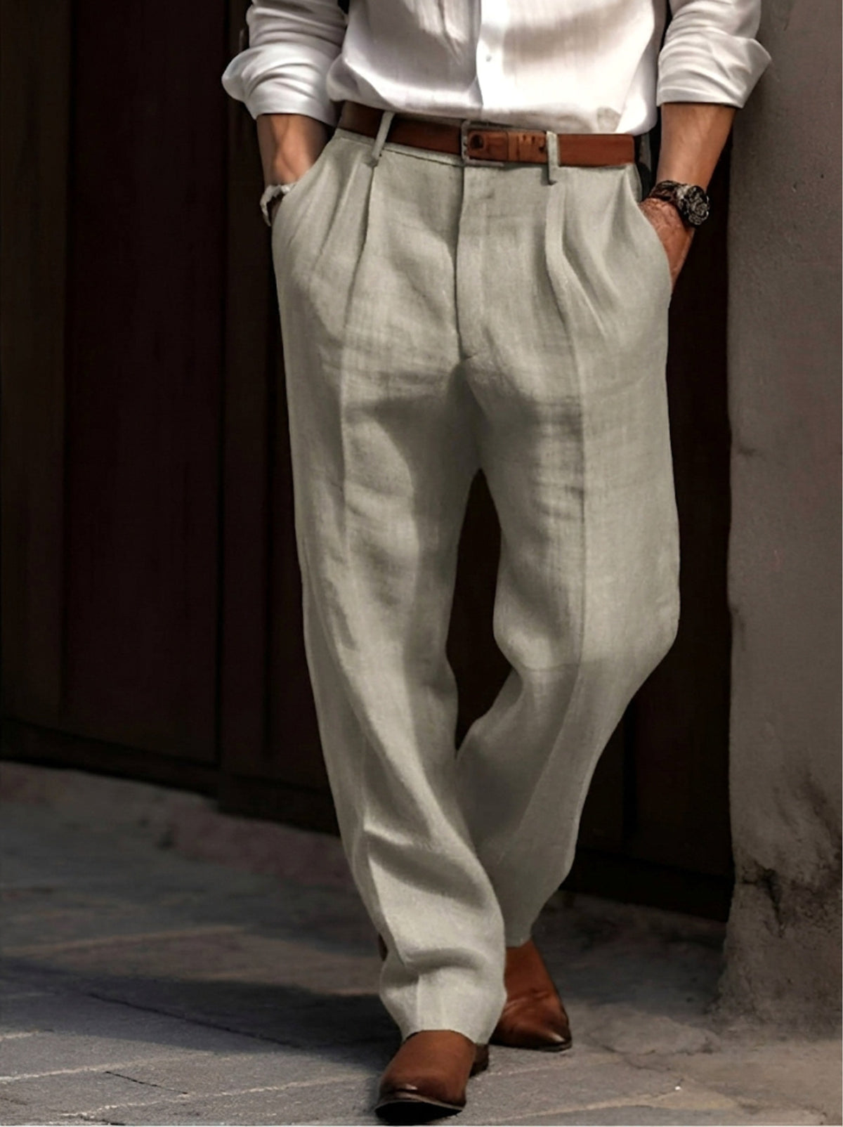 Sean | Men's Classic Pleated Trousers, Comfortable Dress Trousers | My Sweet Wardrobe