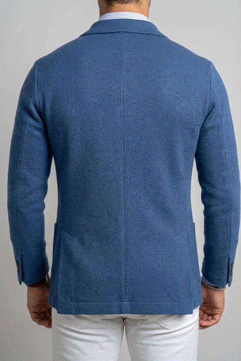 Sebastian | Men's Denim Blazer with Lapels, Structured Button Blazer | My Sweet Wardrobe