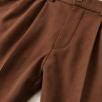 Shane | Men's High Waist Double Pleated Trousers, Tailored Formal Trousers | Dressific | Grey