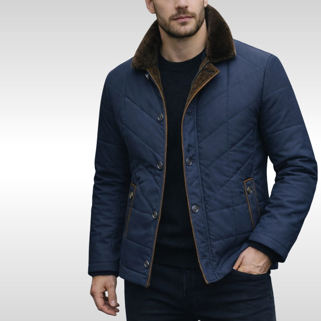 Shane | Men's Padded Jacket with Soft Lining, Lightweight Insulated Coat | My Sweet Wardrobe | Black
