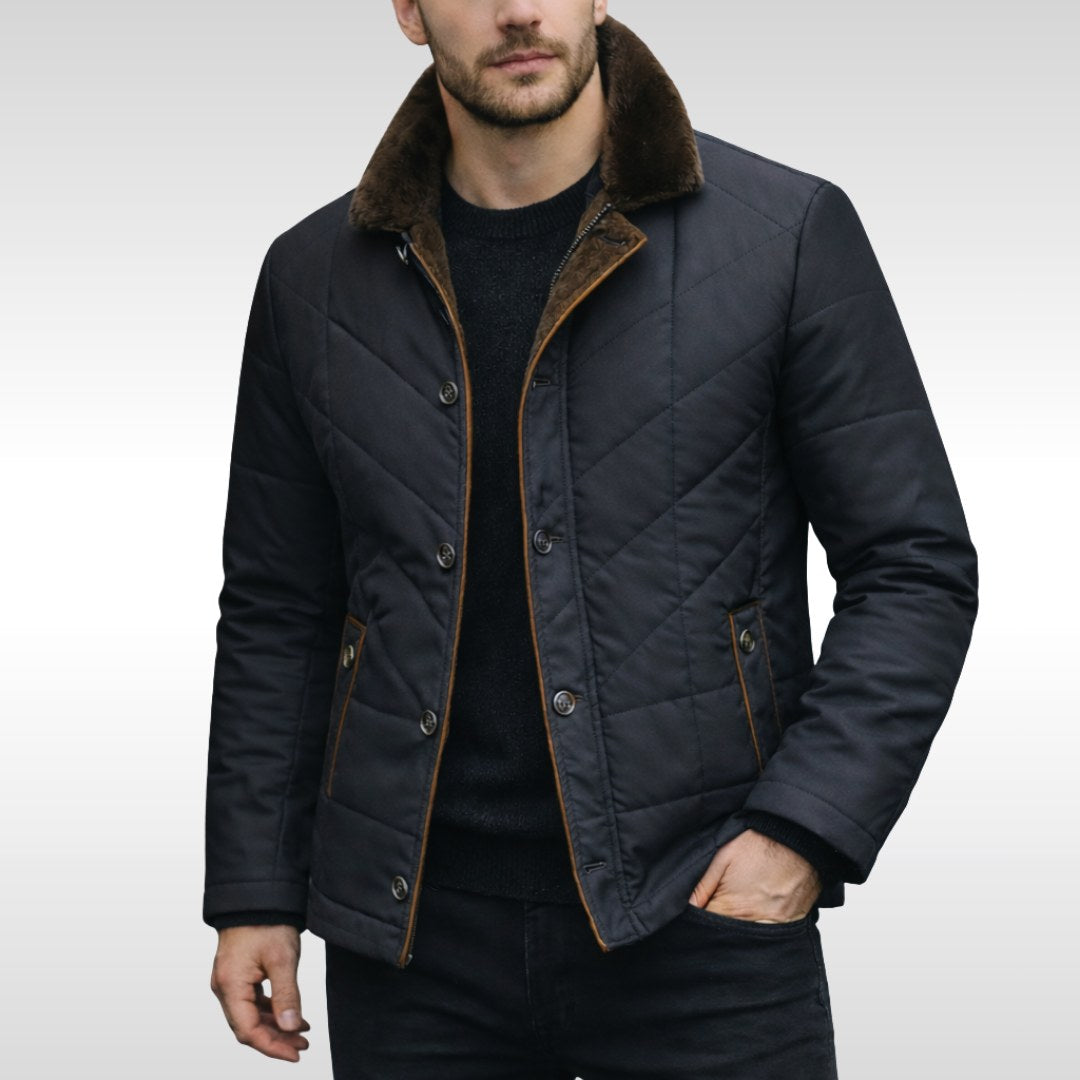 Shane | Men's Padded Jacket with Soft Lining, Lightweight Insulated Coat | My Sweet Wardrobe | Brown