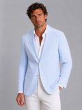 Shaun | Men's Striped Tailored Blazer, Lightweight Suit Jacket | My Sweet Wardrobe | Light Blue
