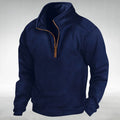 Siegfried | Men's Zip Jumper with Relaxed Cut, Versatile Jumper | My Sweet Wardrobe | Navy Blue