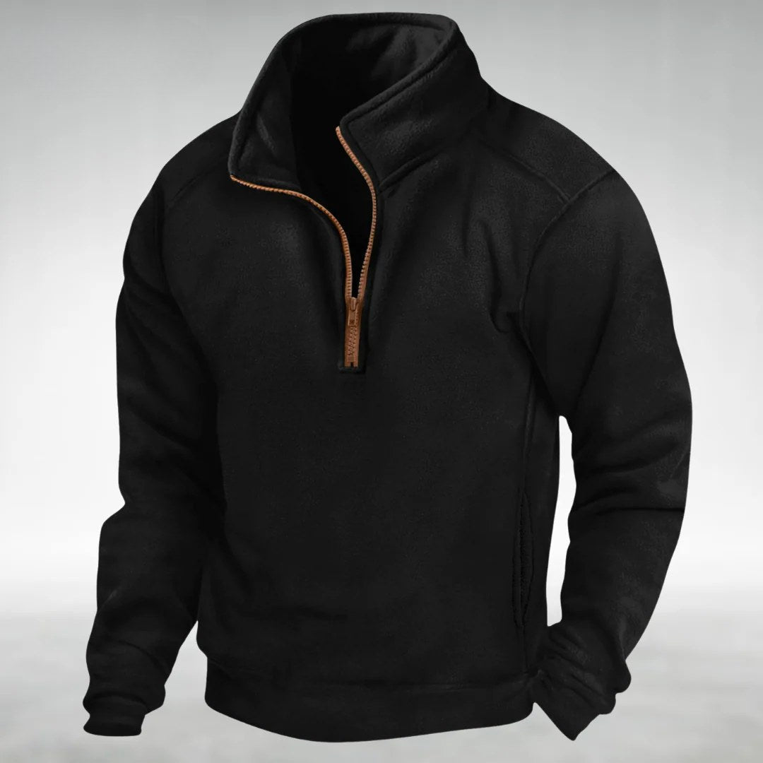 Siegfried | Men's Zip Jumper with Relaxed Cut, Versatile Jumper | My Sweet Wardrobe | Navy Blue