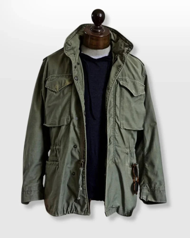 Simon | Men's Military Field Jacket, Adjustable Drawstring Outdoor Jacket | My Sweet Wardrobe | Black