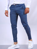 Stefan | Men's Slim Fit Chinos in Blue, Stretch Business Trousers | My Sweet Wardrobe | Royal Blue