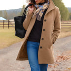 Susan | Women's Classic Button-Front Winter Coat, Tailored Autumn Coat | My Sweet Wardrobe