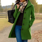 Susan | Women's Classic Button-Front Winter Coat, Tailored Autumn Coat | My Sweet Wardrobe