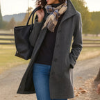 Susan | Women's Classic Button-Front Winter Coat, Tailored Autumn Coat | My Sweet Wardrobe